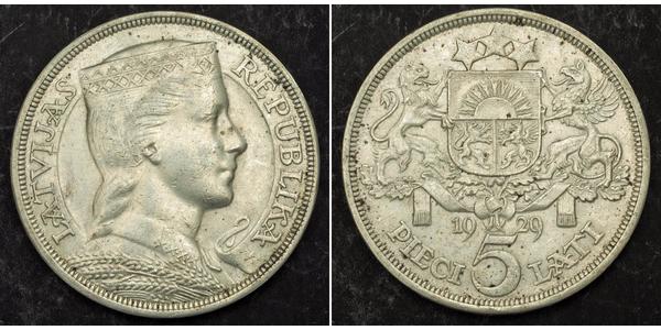 5 Lats Latvia (1991 - ) Silver 