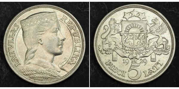 5 Lats Latvia (1991 - ) Silver 