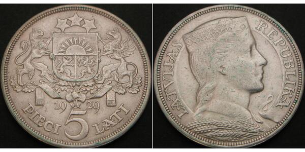 5 Lats Latvia (1991 - ) Silver 