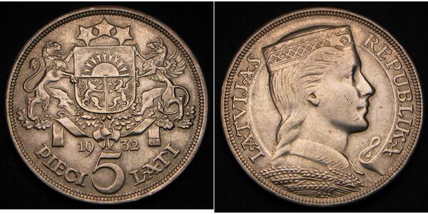 5 Lats Latvia (1991 - ) Silver 