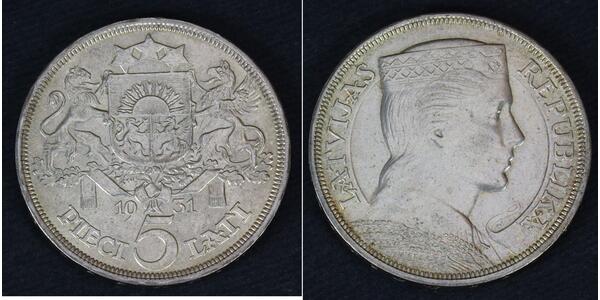 5 Lats Latvia (1991 - ) Silver 