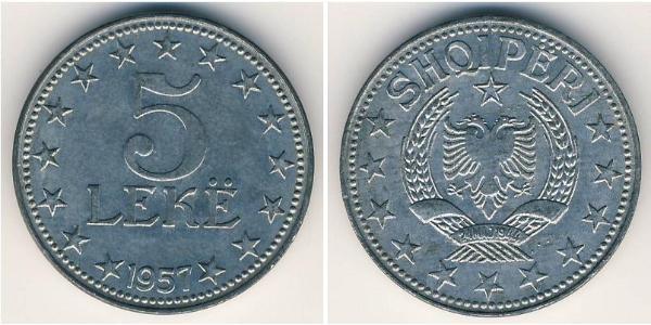 5 Lek República Socialista Popular de Albania (1944 - 1992) Aluminio 