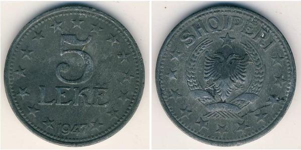 5 Lek República Socialista Popular de Albania (1944 - 1992) Zinc 