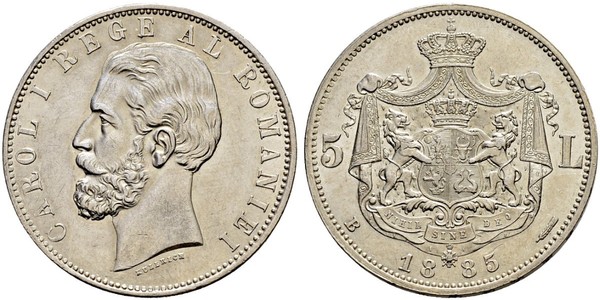 5 Leu Regno di Romania (1881-1947) Argento Carlo I di Romania (1839 - 1914)