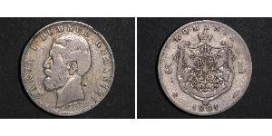 5 Leu Reino de Rumanía (1881-1947) Plata Carlos I de Rumania (1839 - 1914)