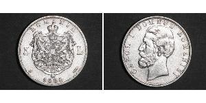 5 Leu Reino de Rumanía (1881-1947) Plata Carlos I de Rumania (1839 - 1914)