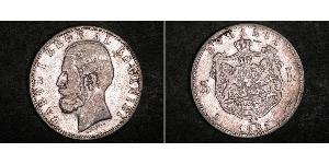 5 Leu Reino de Rumanía (1881-1947) Plata Carlos I de Rumania (1839 - 1914)