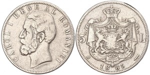 5 Leu Königreich Rumänien (1881-1947) Silber Karl I. (Rumänien) (1839 - 1914)