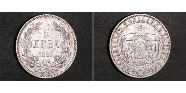 5 Lev Bulgarie Argent Alexandre Ier de Bulgarie