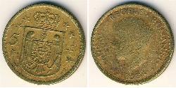 5 Lev Königreich Rumänien (1881-1947) Messing/Nickel 
