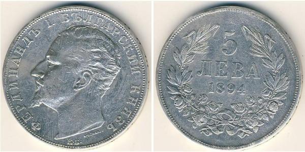 5 Lev Bulgarien Silber 