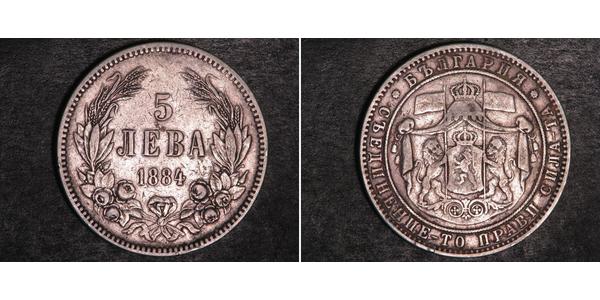 5 Lev Bulgarien Silber Alexander I. (Bulgarien)