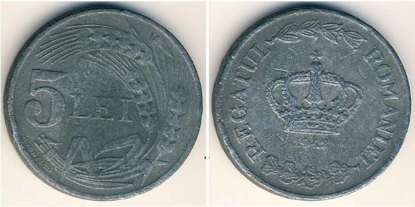 5 Lev Royaume de Roumanie (1881-1947) Zinc 