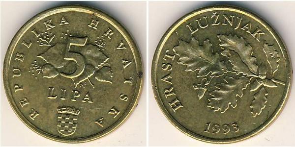 5 Lipa Croatie Acier/Laiton 