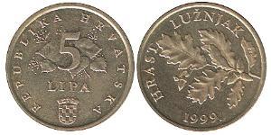 5 Lipa Croazia Ottone/Acciaio 