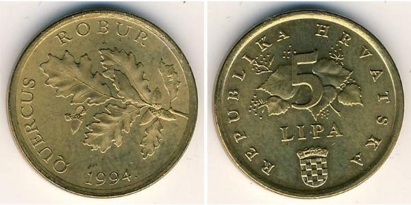 5 Lipa Croazia Ottone/Acciaio 