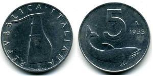 5 Lira Italie Aluminium 