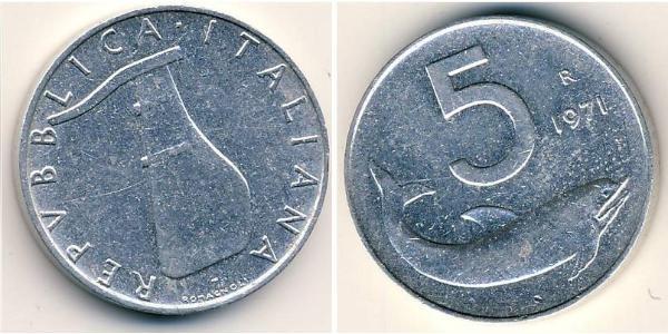 5 Lira Italien Aluminium 