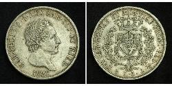 5 Lira Italian city-states Argent Charles-Félix de Savoie