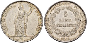 5 Lira Italian city-states Argent 