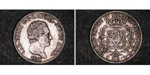 5 Lira Italian city-states Argent Charles-Félix de Savoie
