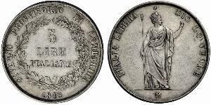 5 Lira Italian city-states Argent 