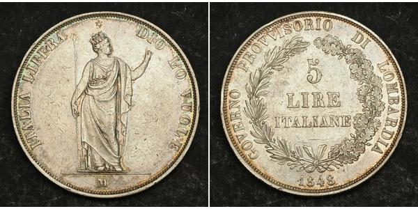 5 Lira Italian city-states Argent 