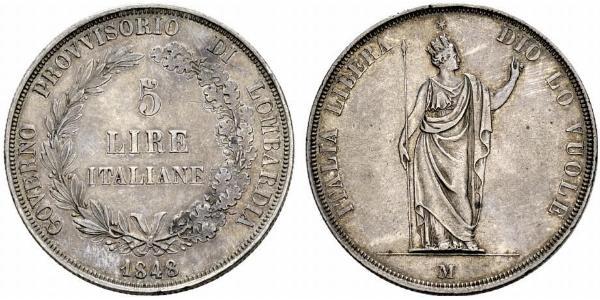 5 Lira Italian city-states Argent 