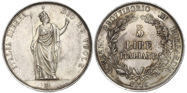 5 Lira Italian city-states Argent 