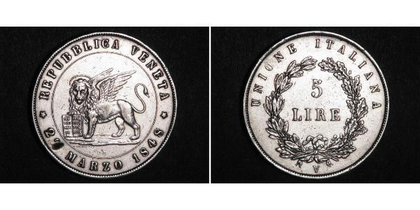 5 Lira Italian city-states Argent 