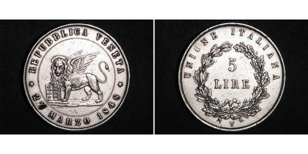 5 Lira Italian city-states Argent 