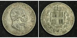 5 Lira Kingdom of Italy (1861-1946) Argent Victor Emmanuel II of Italy (1820 - 1878)