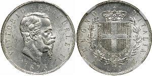 5 Lira Kingdom of Italy (1861-1946) Argent Victor Emmanuel II of Italy (1820 - 1878)