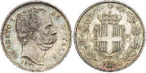 5 Lira Kingdom of Italy (1861-1946) Argent Umberto I (1844-1900)