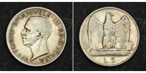 5 Lira Kingdom of Italy (1861-1946) Argent Victor-Emmanuel III d