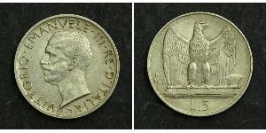 5 Lira Kingdom of Italy (1861-1946) Argent Victor-Emmanuel III d