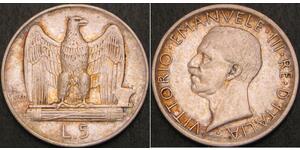 5 Lira Kingdom of Italy (1861-1946) Argent Victor-Emmanuel III d
