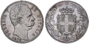 5 Lira Kingdom of Italy (1861-1946) Argent Umberto I (1844-1900)