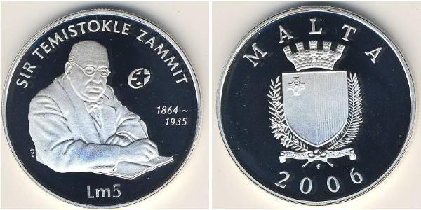 5 Lira Malte Argent 