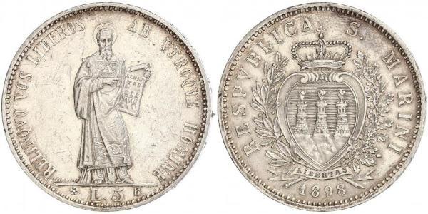 5 Lira Saint-Marin Argent 