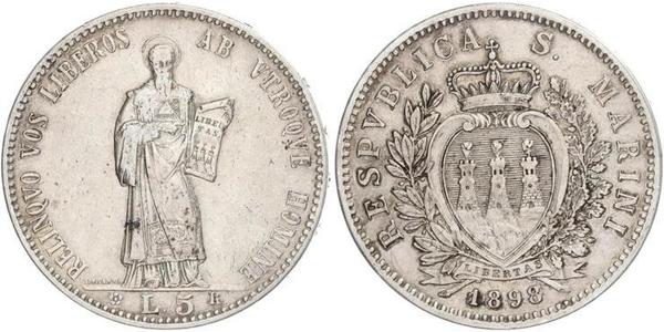 5 Lira Saint-Marin Argent 