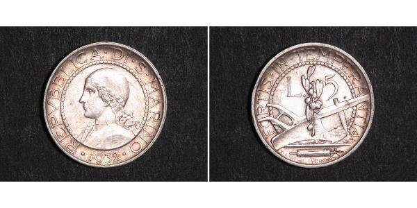 5 Lira Saint-Marin Argent 
