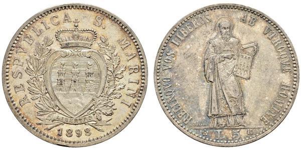 5 Lira Saint-Marin Argent 