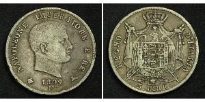 5 Lira Italia Argento Napoleone Bonaparte(1769 - 1821)