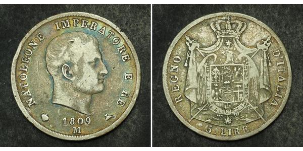 5 Lira Italia Argento Napoleone Bonaparte(1769 - 1821)