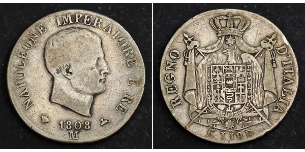 5 Lira Italia Argento Napoleone Bonaparte(1769 - 1821)