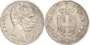 5 Lira Kingdom of Italy (1861-1946) Argento Umberto I (1844-1900)