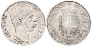 5 Lira Kingdom of Italy (1861-1946) Argento Umberto I (1844-1900)