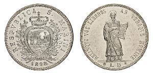 5 Lira San Marino Argento 