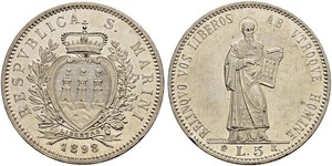 5 Lira San Marino Argento 